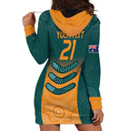 Custom Wallaroos Womens Rugby Hoodie Dress Aboriginal Dots Art