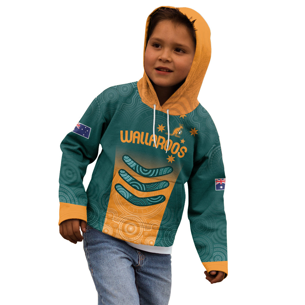 Custom Wallaroos Womens Rugby Kid Hoodie Aboriginal Dots Art
