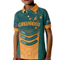 Custom Wallaroos Womens Rugby Kid Polo Shirt Aboriginal Dots Art