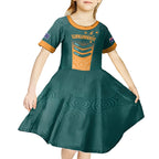 Custom Wallaroos Womens Rugby Kid Short Sleeve Dress Aboriginal Dots Art