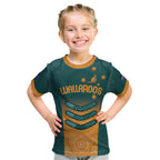 Custom Wallaroos Womens Rugby Kid T Shirt Aboriginal Dots Art