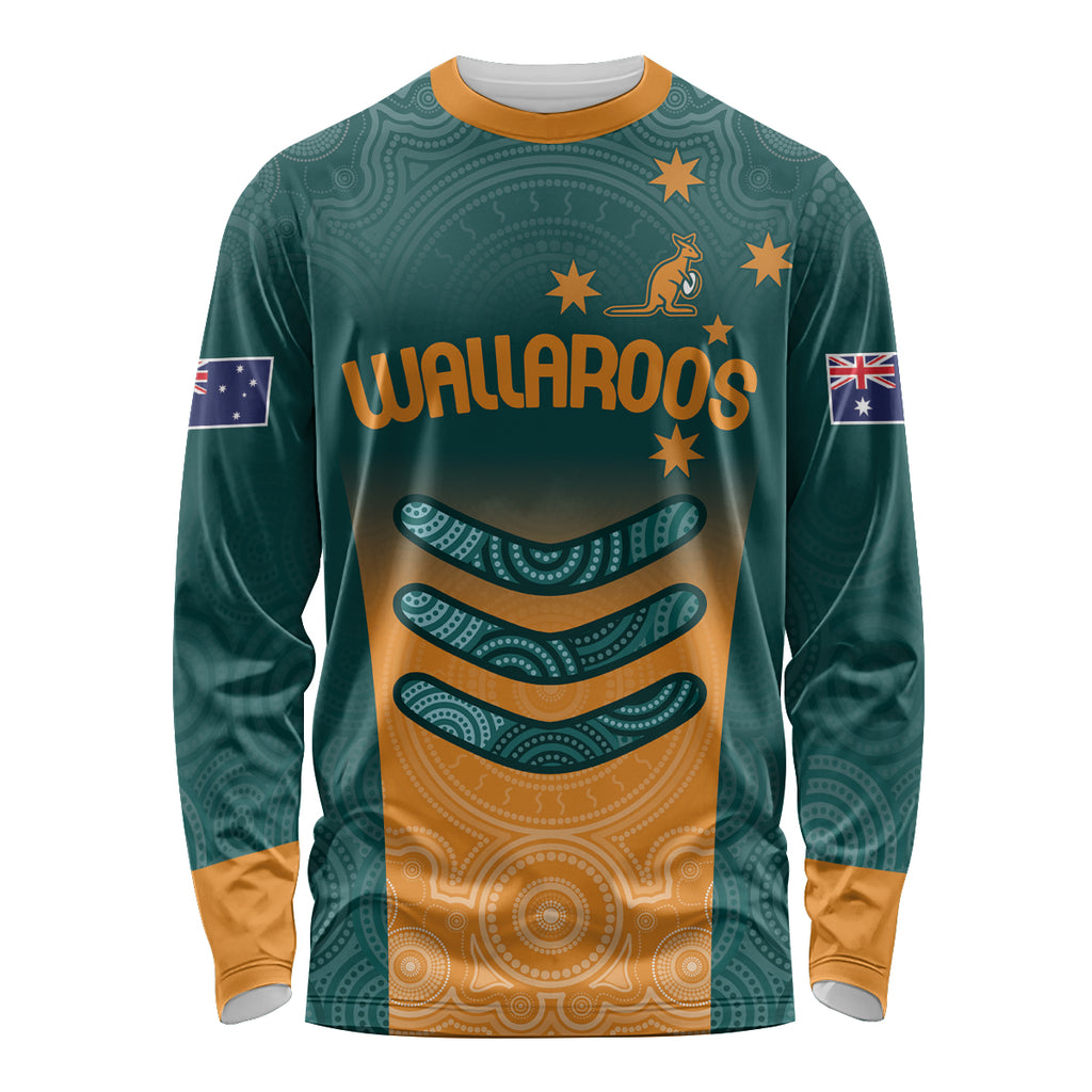 Custom Wallaroos Womens Rugby Long Sleeve Shirt Aboriginal Dots Art