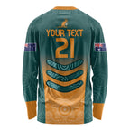 Custom Wallaroos Womens Rugby Long Sleeve Shirt Aboriginal Dots Art