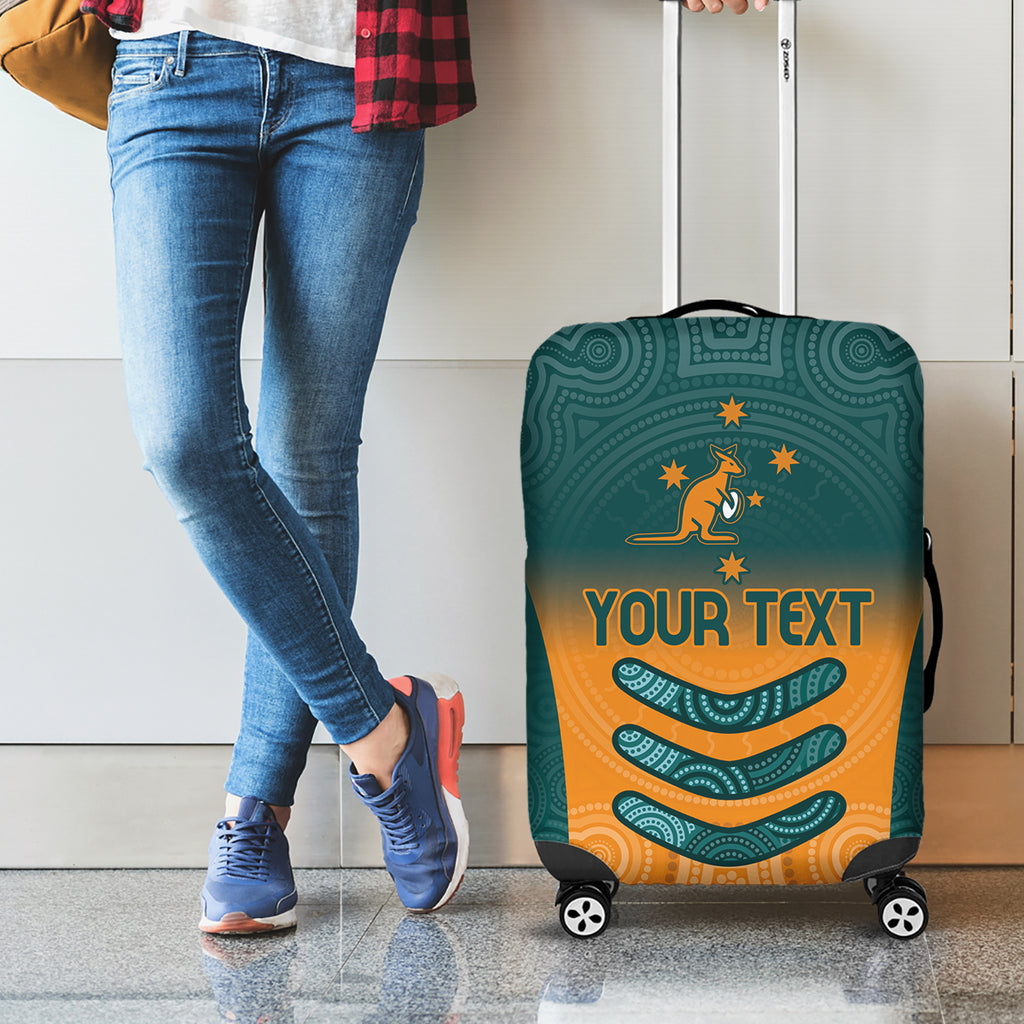 Custom Wallaroos Womens Rugby Luggage Cover Aboriginal Dots Art