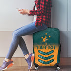 Custom Wallaroos Womens Rugby Luggage Cover Aboriginal Dots Art