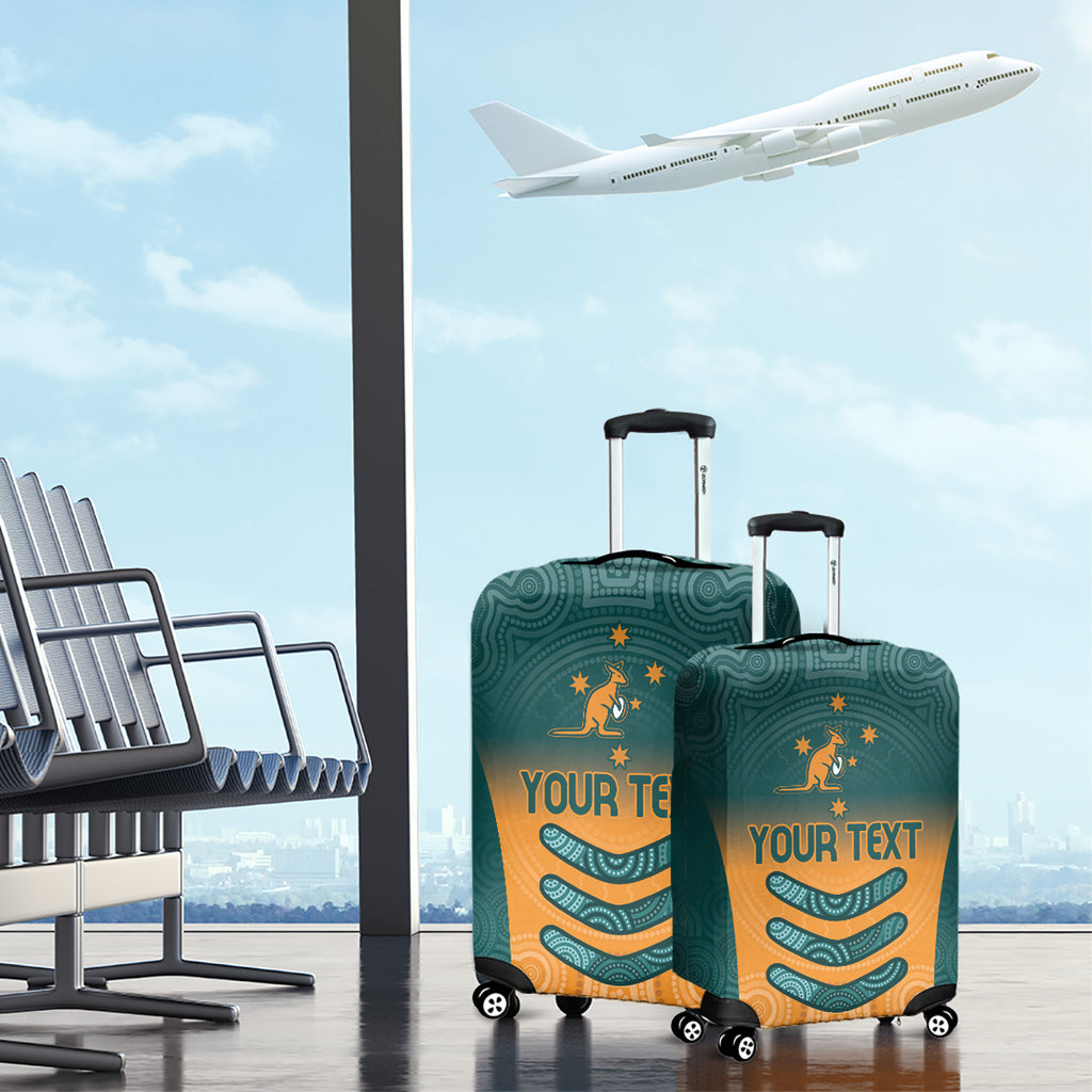 Custom Wallaroos Womens Rugby Luggage Cover Aboriginal Dots Art