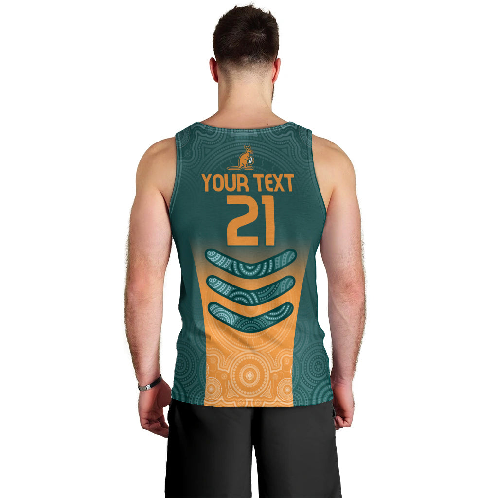 Custom Wallaroos Womens Rugby Men Tank Top Aboriginal Dots Art
