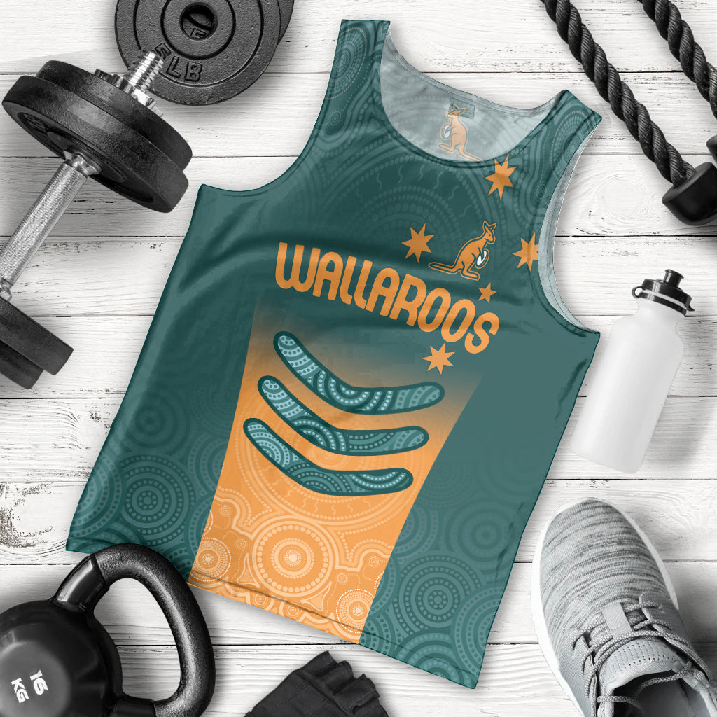 Custom Wallaroos Womens Rugby Men Tank Top Aboriginal Dots Art