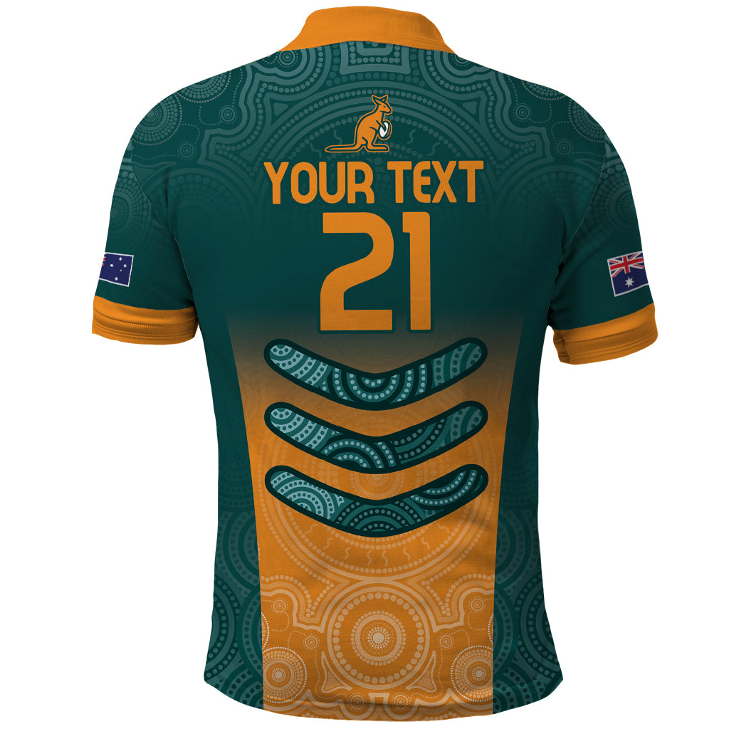 Custom Wallaroos Womens Rugby Polo Shirt Aboriginal Dots Art