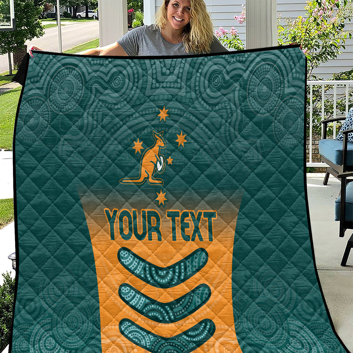Custom Wallaroos Womens Rugby Quilt Aboriginal Dots Art