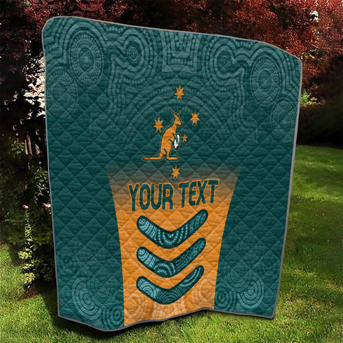 Custom Wallaroos Womens Rugby Quilt Aboriginal Dots Art