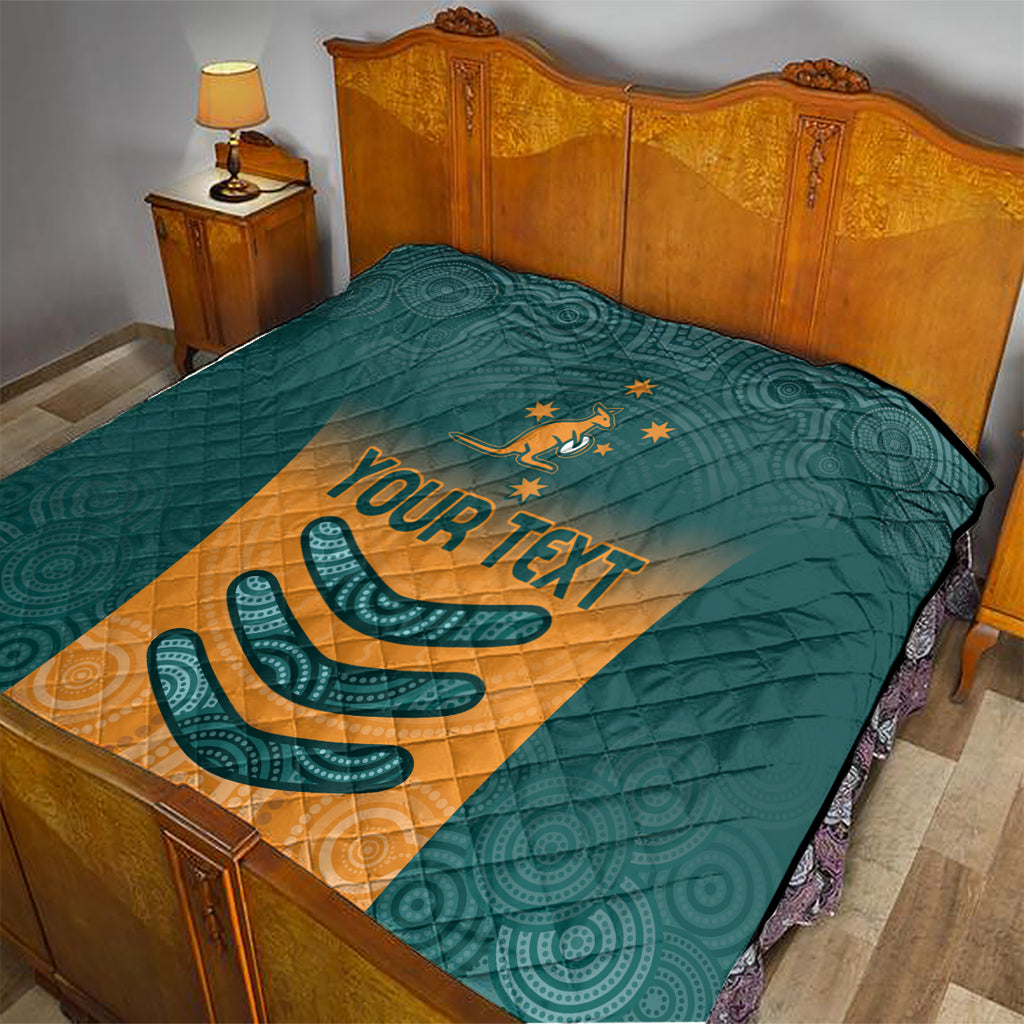 Custom Wallaroos Womens Rugby Quilt Aboriginal Dots Art