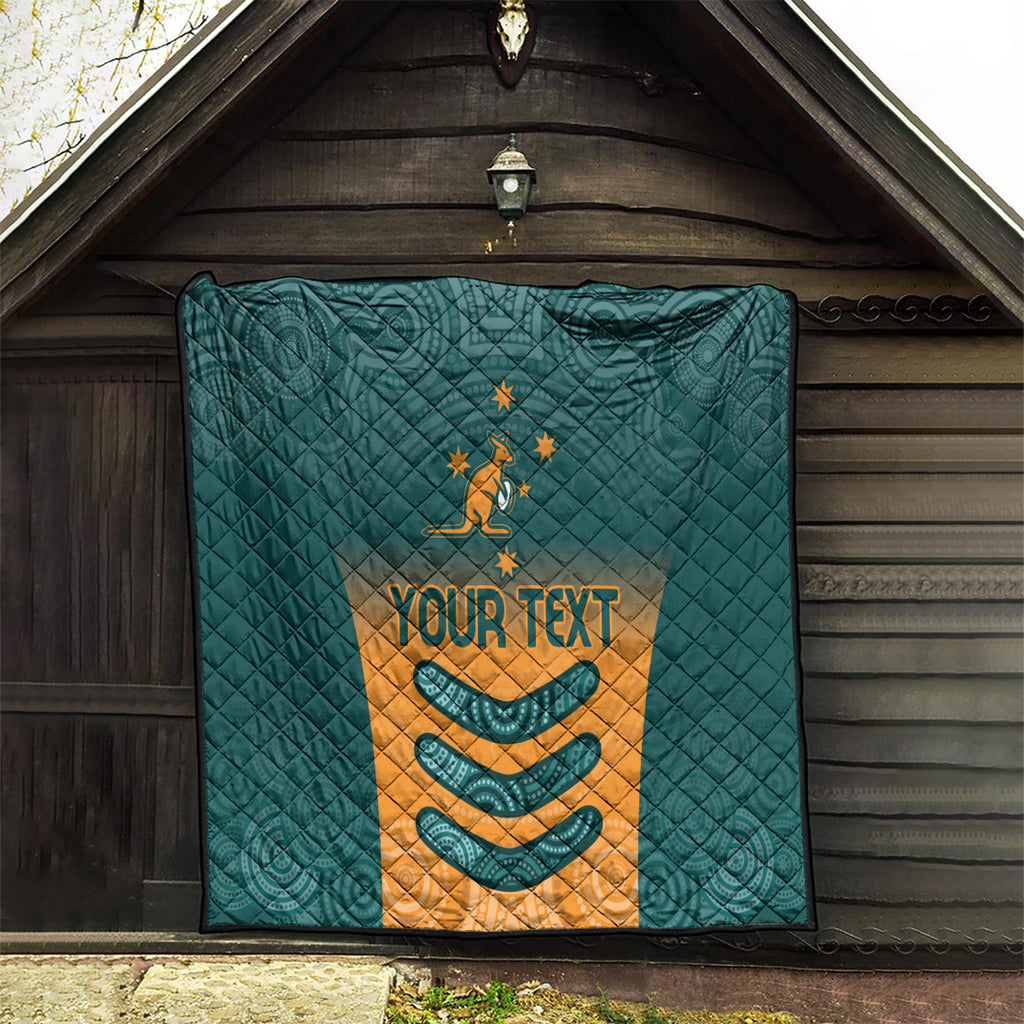 Custom Wallaroos Womens Rugby Quilt Aboriginal Dots Art