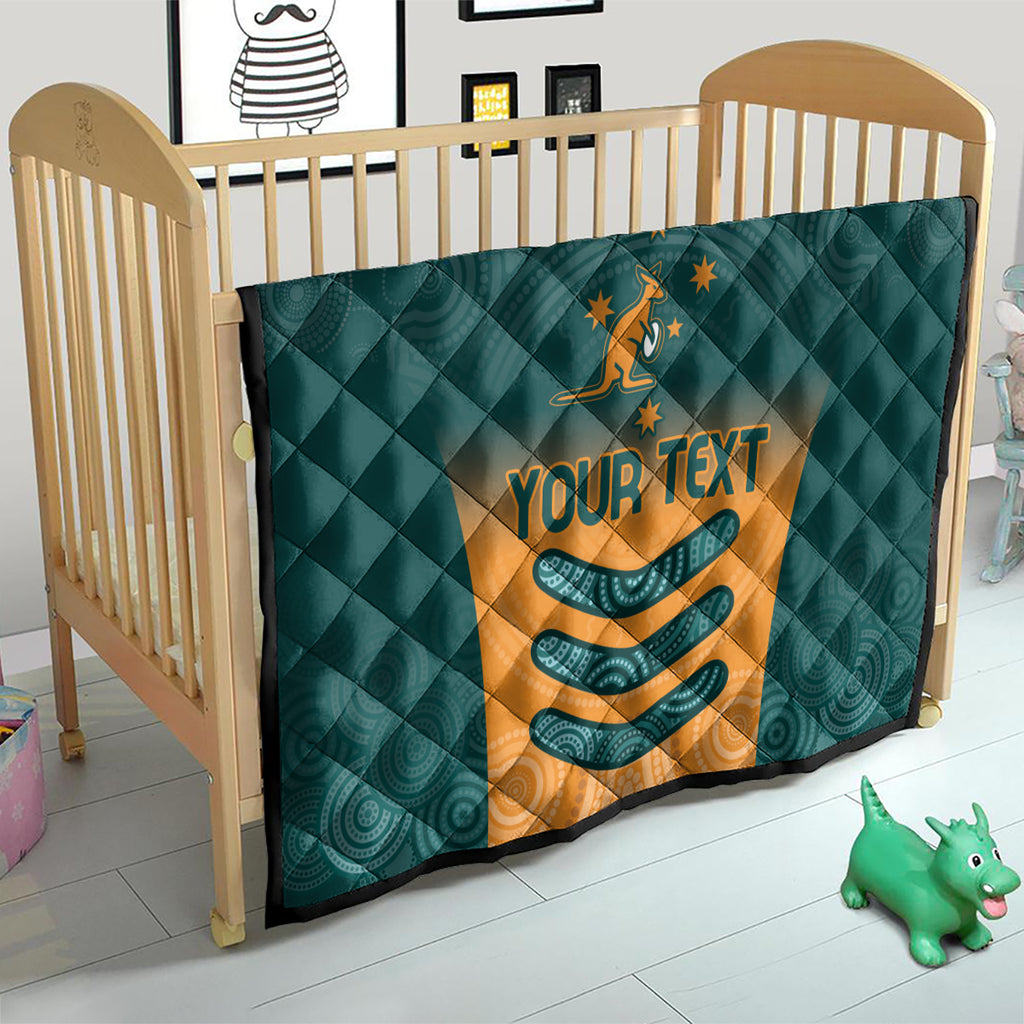 Custom Wallaroos Womens Rugby Quilt Aboriginal Dots Art