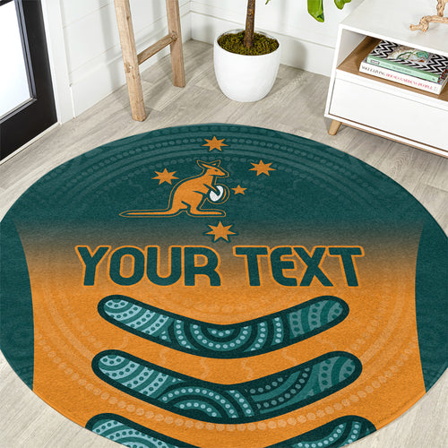 Custom Wallaroos Womens Rugby Round Carpet Aboriginal Dots Art