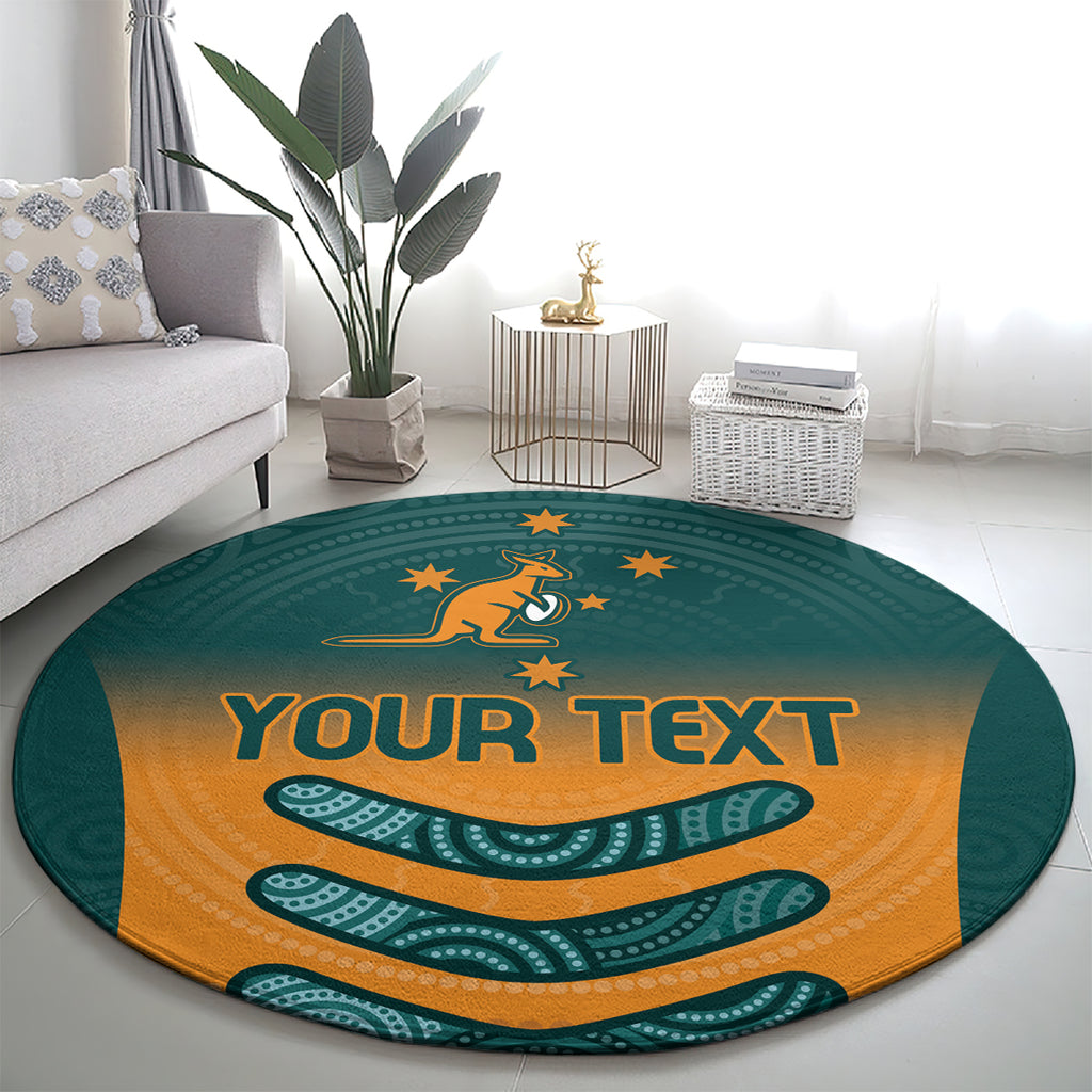 Custom Wallaroos Womens Rugby Round Carpet Aboriginal Dots Art