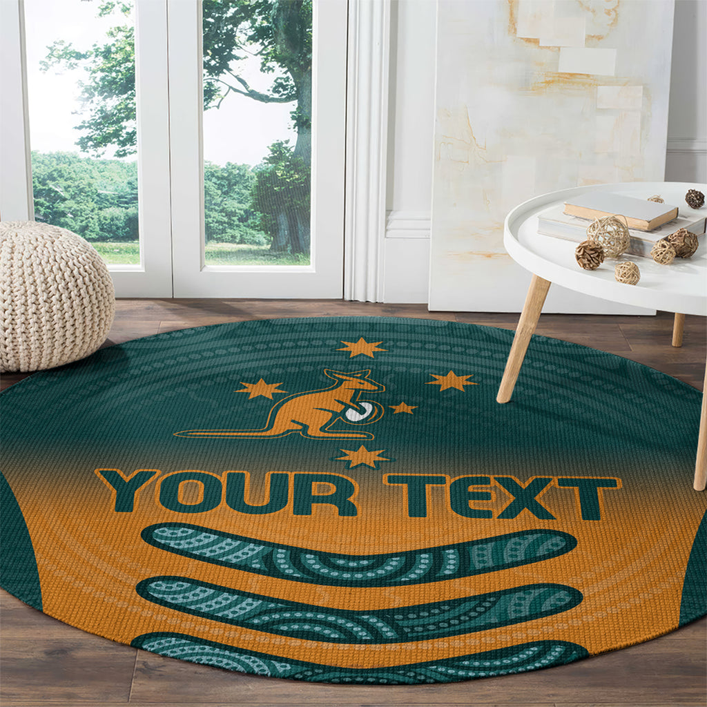 Custom Wallaroos Womens Rugby Round Carpet Aboriginal Dots Art