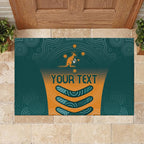 Custom Wallaroos Womens Rugby Rubber Doormat Aboriginal Dots Art