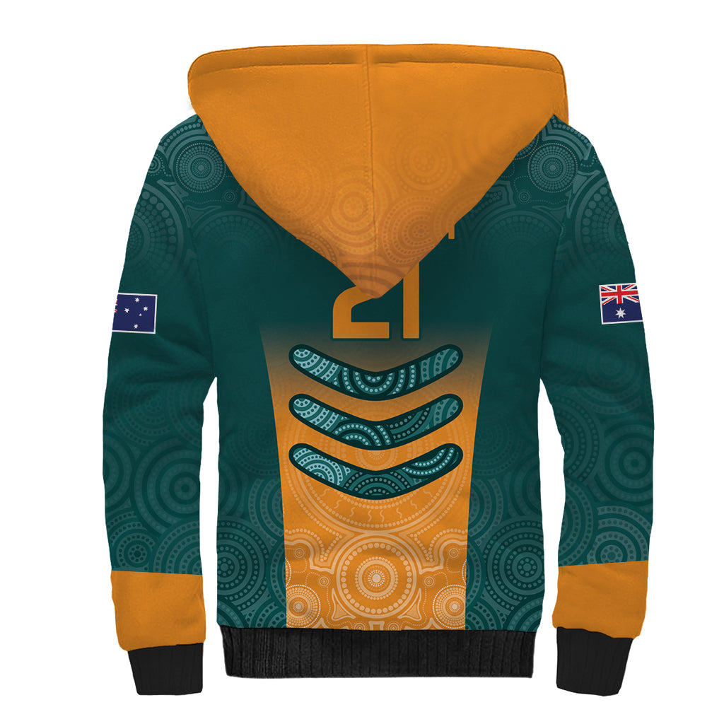 Custom Wallaroos Womens Rugby Sherpa Hoodie Aboriginal Dots Art