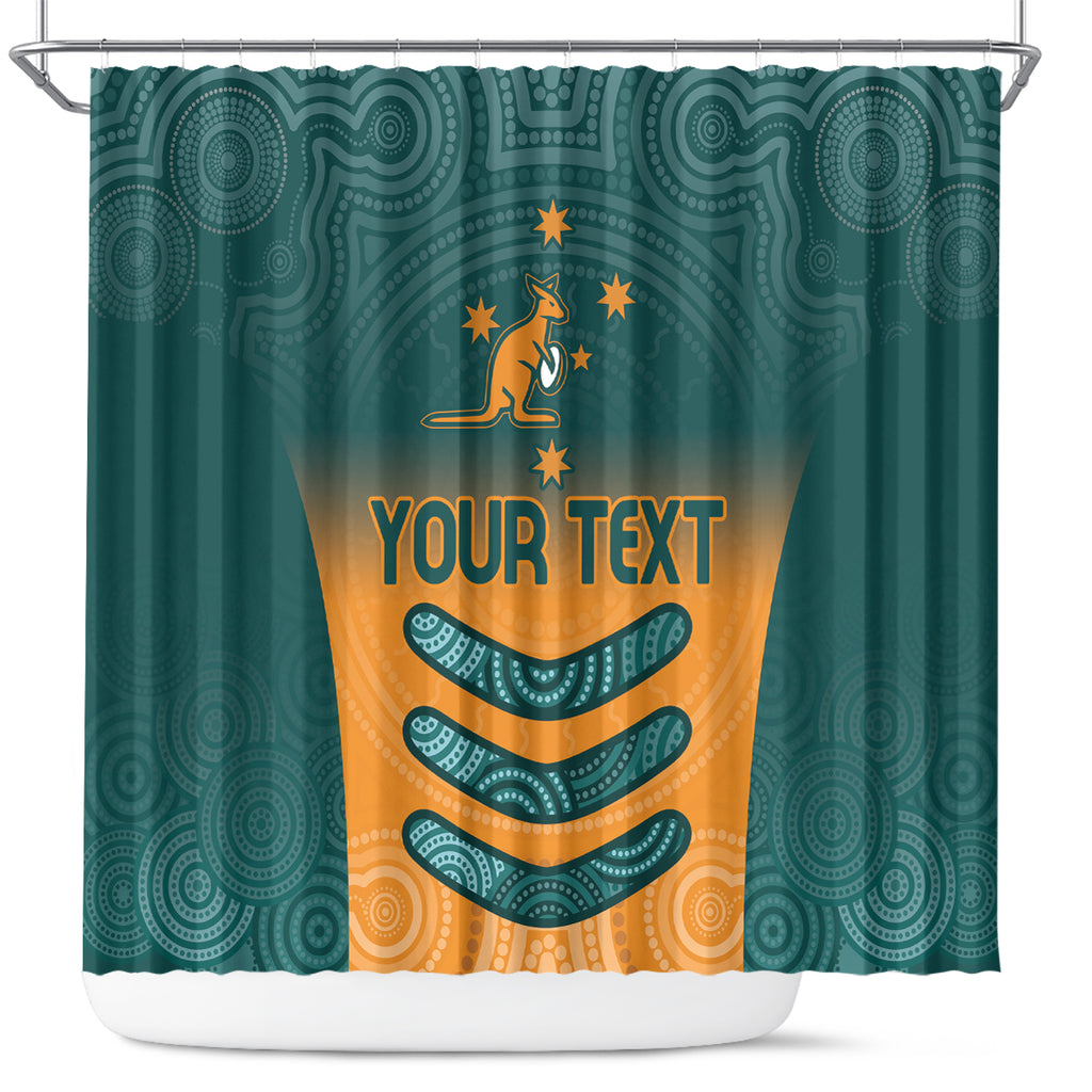 Custom Wallaroos Womens Rugby Shower Curtain Aboriginal Dots Art
