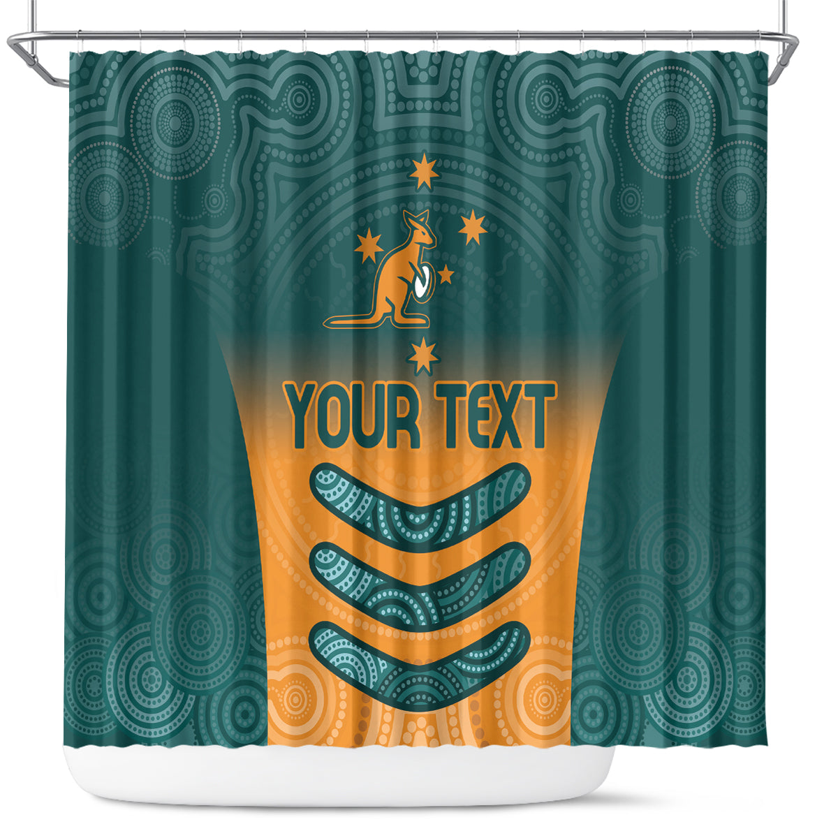 Custom Wallaroos Womens Rugby Shower Curtain Aboriginal Dots Art