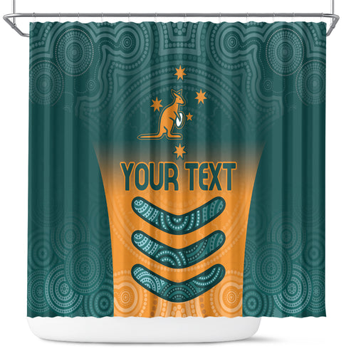 Custom Wallaroos Womens Rugby Shower Curtain Aboriginal Dots Art