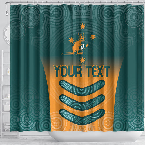 Custom Wallaroos Womens Rugby Shower Curtain Aboriginal Dots Art