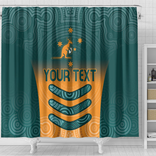 Custom Wallaroos Womens Rugby Shower Curtain Aboriginal Dots Art