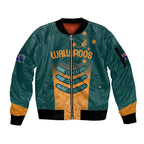 Custom Wallaroos Womens Rugby Sleeve Zip Bomber Jacket Aboriginal Dots Art