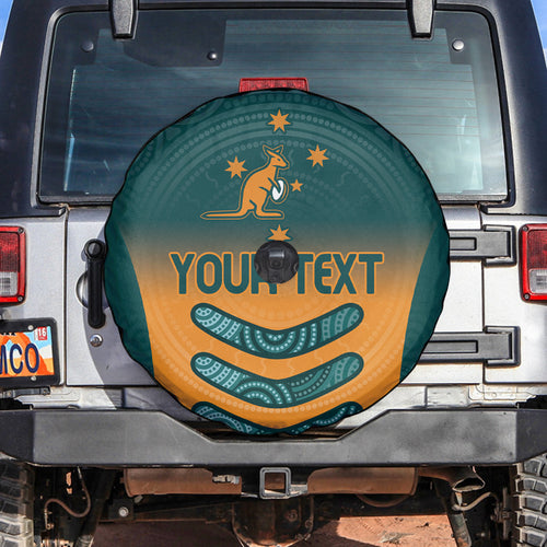 Custom Wallaroos Womens Rugby Spare Tire Cover Aboriginal Dots Art