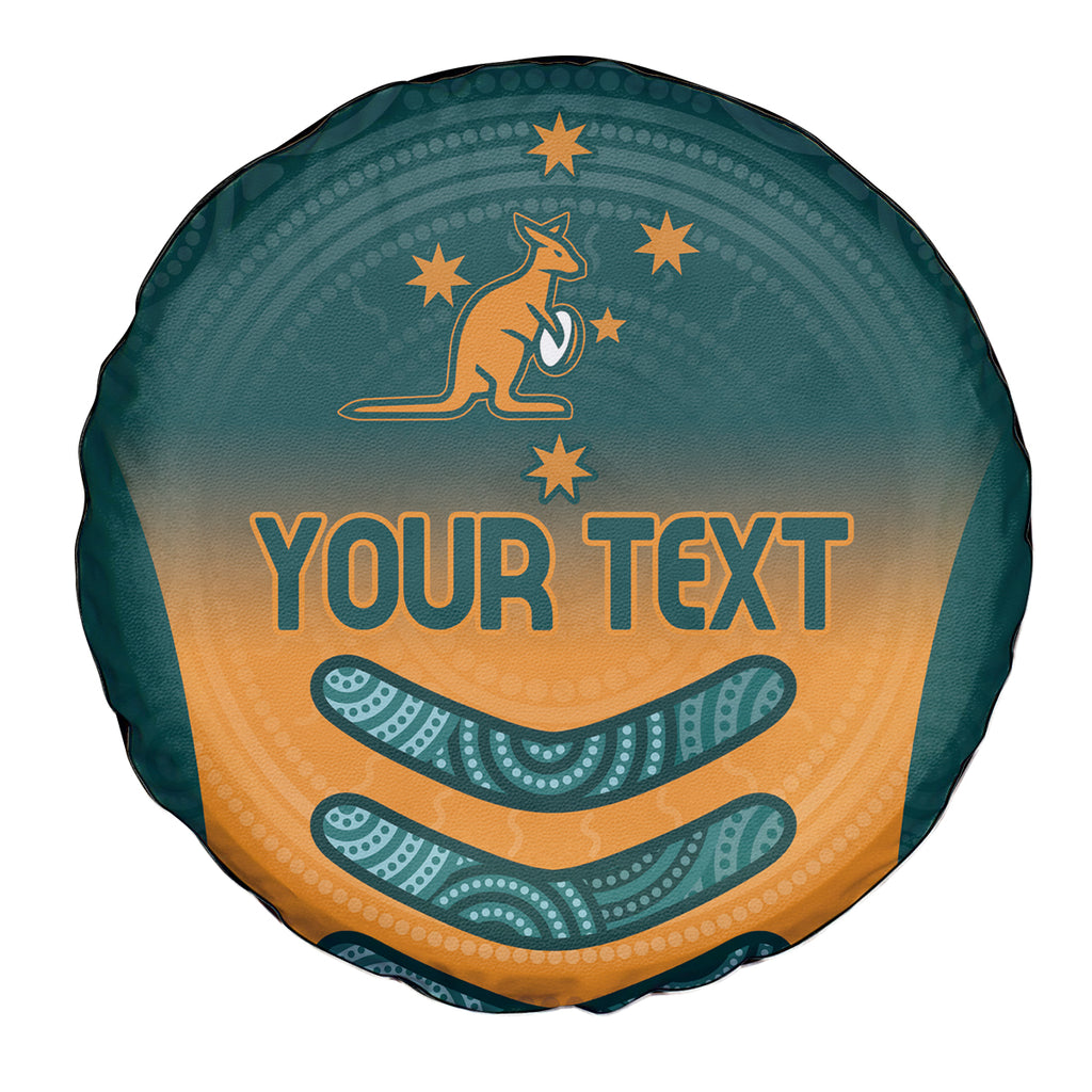 Custom Wallaroos Womens Rugby Spare Tire Cover Aboriginal Dots Art
