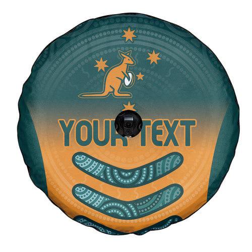 Custom Wallaroos Womens Rugby Spare Tire Cover Aboriginal Dots Art