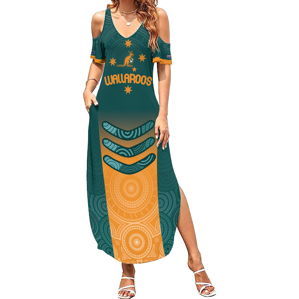 Custom Wallaroos Womens Rugby Summer Maxi Dress Aboriginal Dots Art