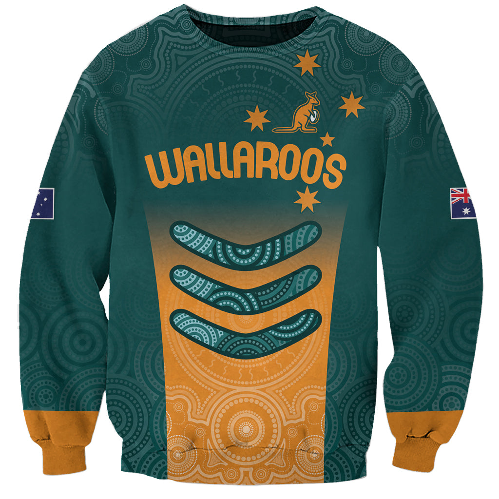 Custom Wallaroos Womens Rugby Sweatshirt Aboriginal Dots Art