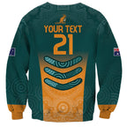 Custom Wallaroos Womens Rugby Sweatshirt Aboriginal Dots Art