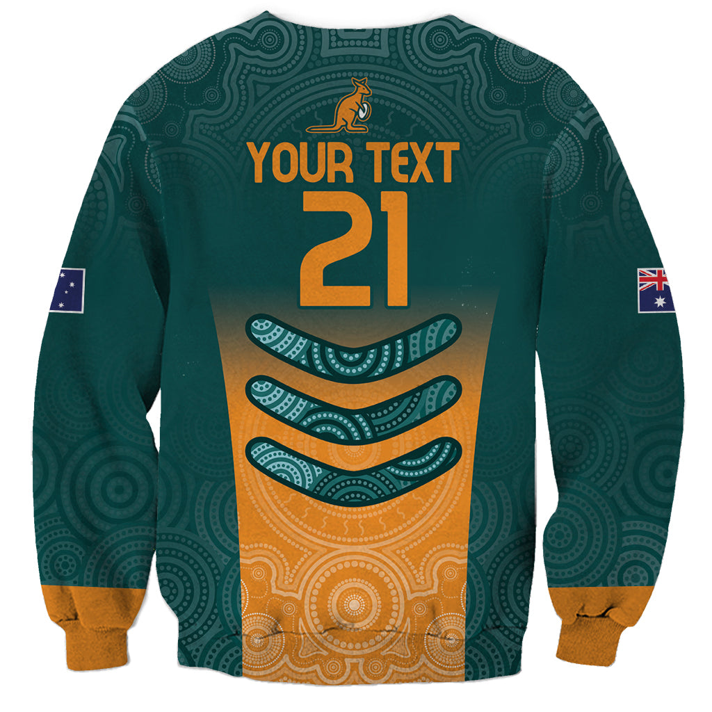 Custom Wallaroos Womens Rugby Sweatshirt Aboriginal Dots Art