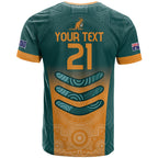 Custom Wallaroos Womens Rugby T Shirt Aboriginal Dots Art