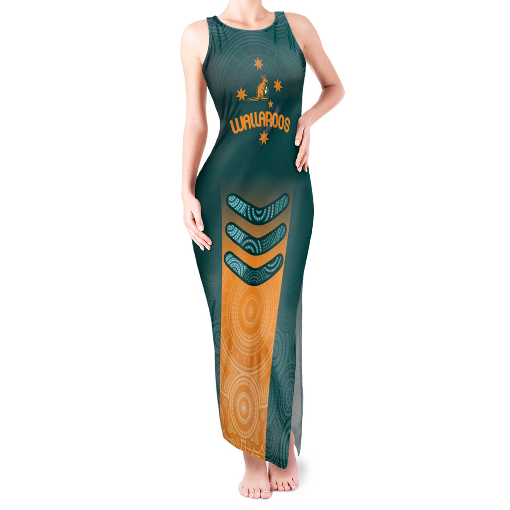 Custom Wallaroos Womens Rugby Tank Maxi Dress Aboriginal Dots Art