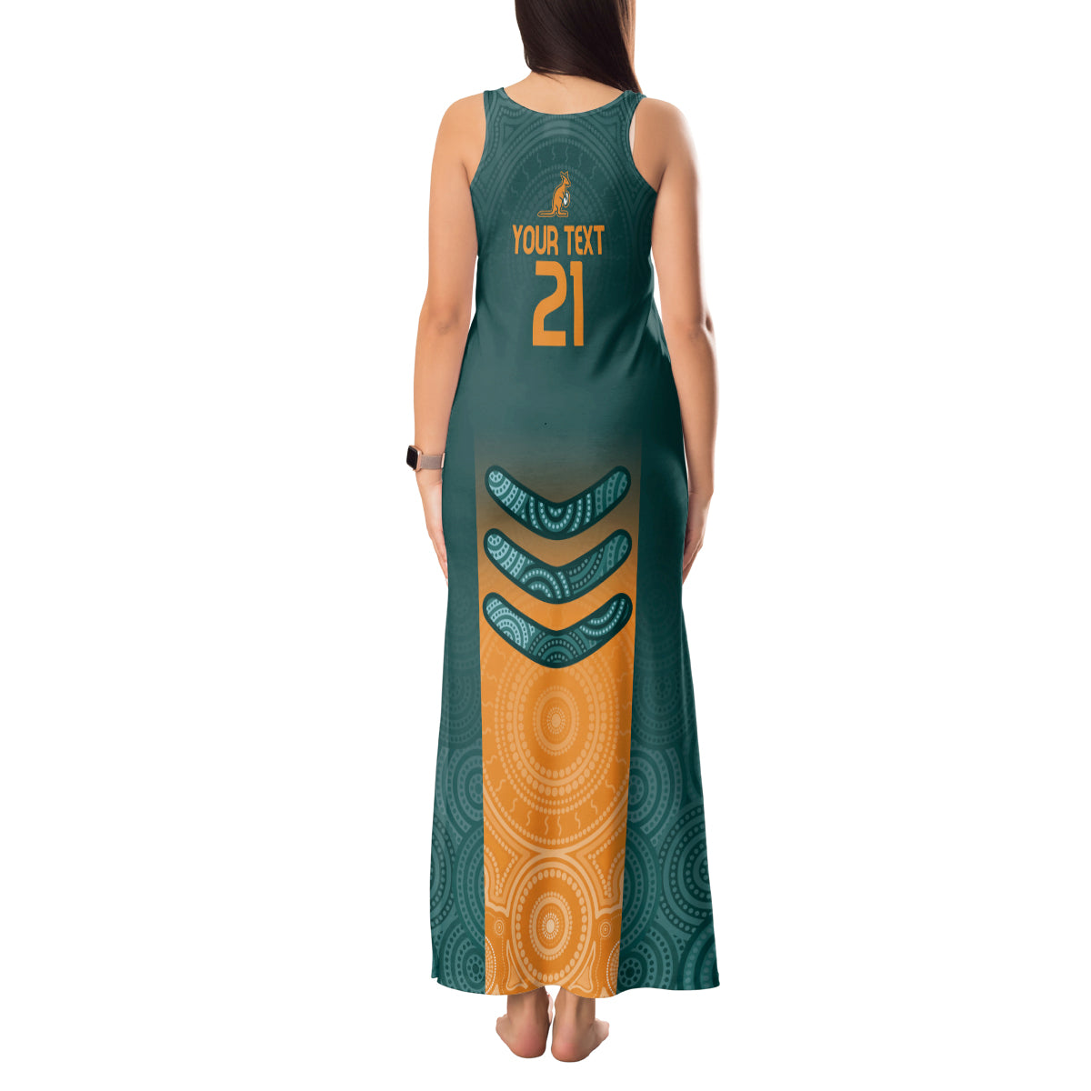 Custom Wallaroos Womens Rugby Tank Maxi Dress Aboriginal Dots Art