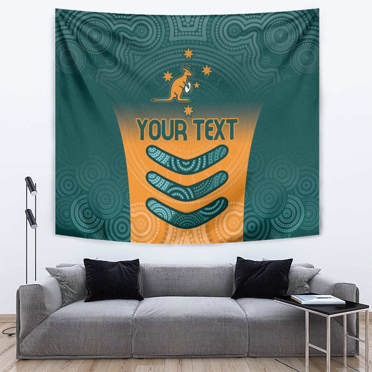 Custom Wallaroos Womens Rugby Tapestry Aboriginal Dots Art