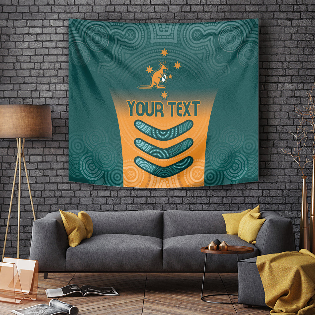 Custom Wallaroos Womens Rugby Tapestry Aboriginal Dots Art
