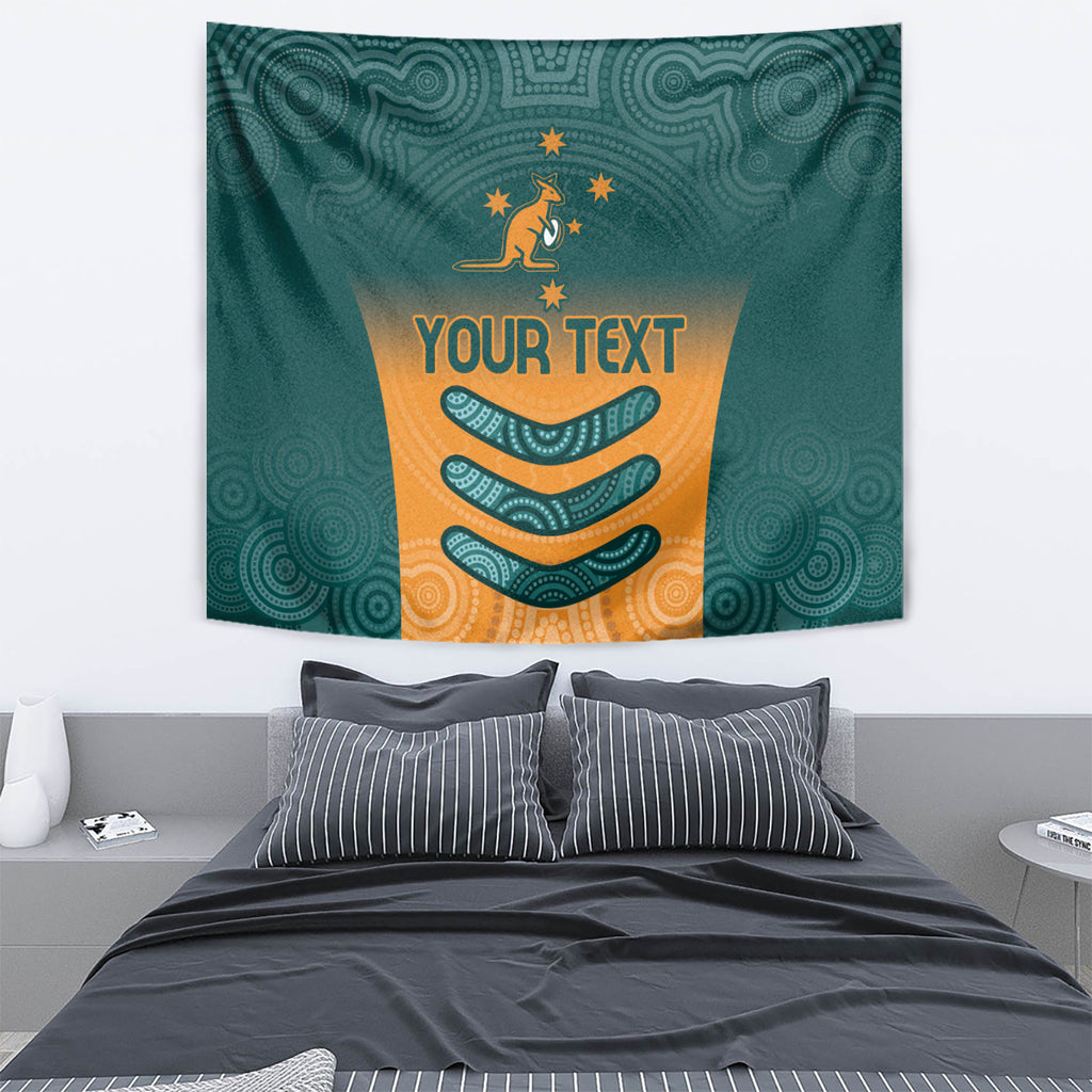 Custom Wallaroos Womens Rugby Tapestry Aboriginal Dots Art