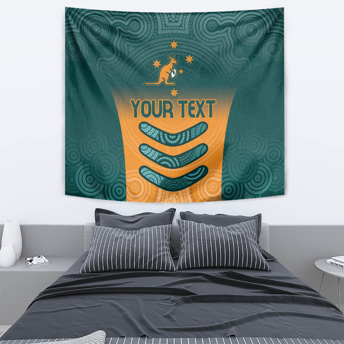 Custom Wallaroos Womens Rugby Tapestry Aboriginal Dots Art