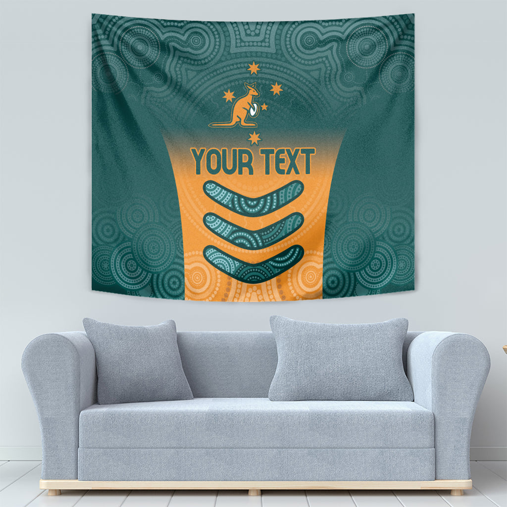 Custom Wallaroos Womens Rugby Tapestry Aboriginal Dots Art