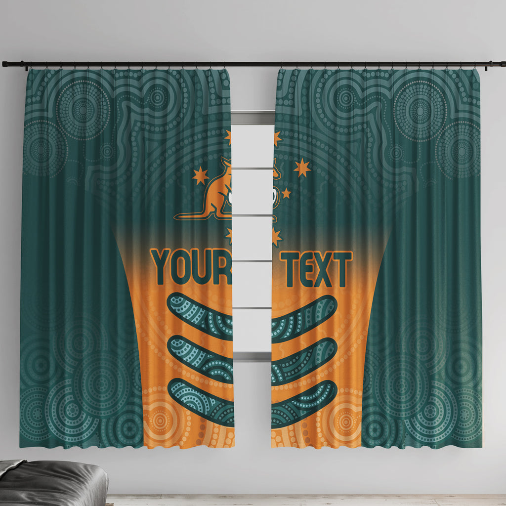 Custom Wallaroos Womens Rugby Window Curtain Aboriginal Dots Art
