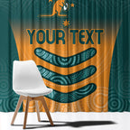 Custom Wallaroos Womens Rugby Window Curtain Aboriginal Dots Art