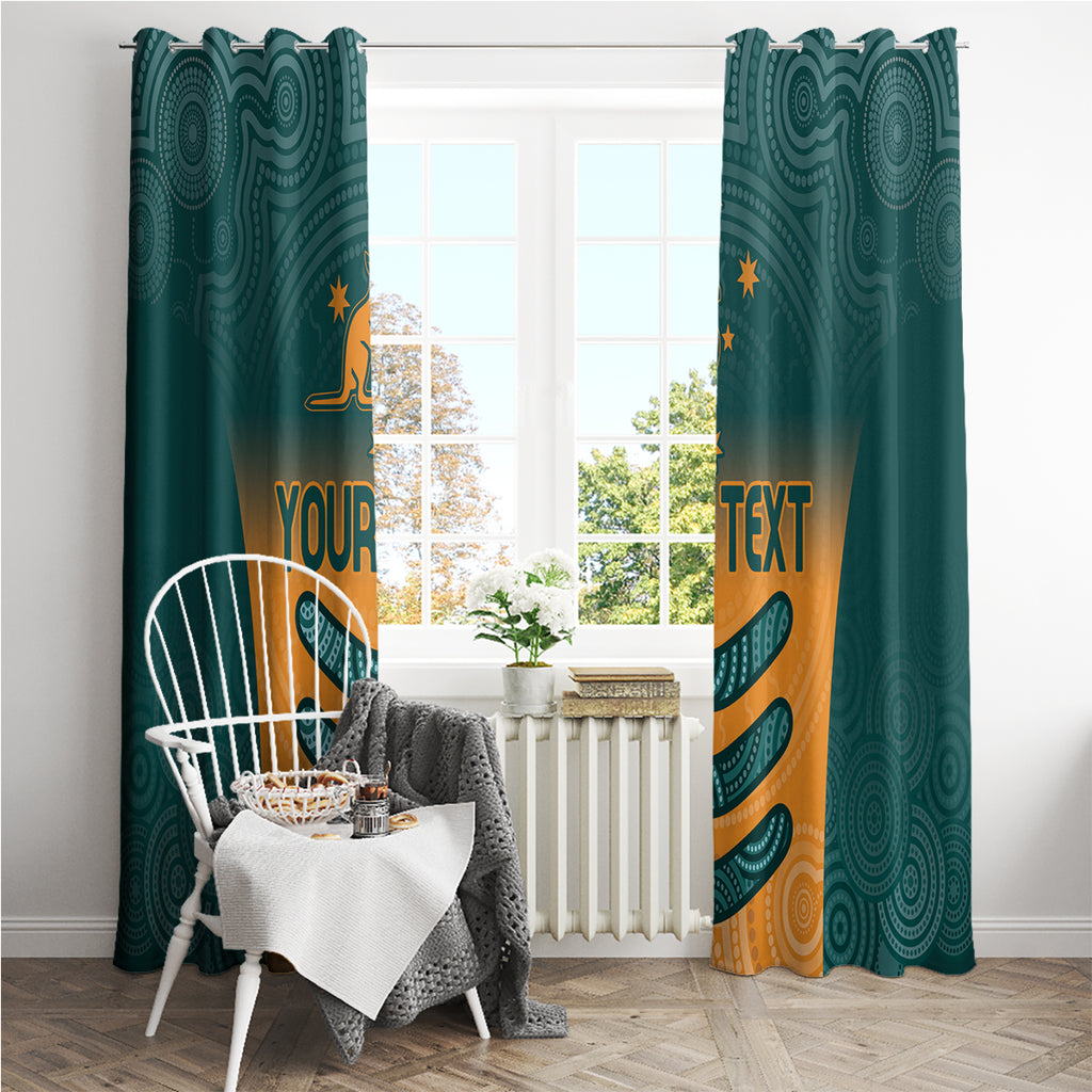 Custom Wallaroos Womens Rugby Window Curtain Aboriginal Dots Art