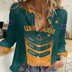 Custom Wallaroos Womens Rugby Women Casual Shirt Aboriginal Dots Art