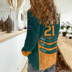Custom Wallaroos Womens Rugby Women Casual Shirt Aboriginal Dots Art