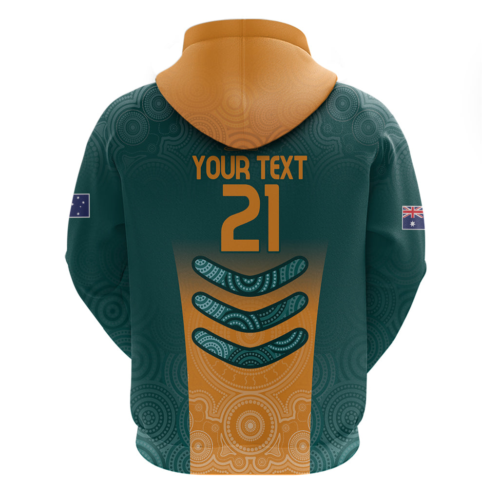 Custom Wallaroos Womens Rugby Zip Hoodie Aboriginal Dots Art